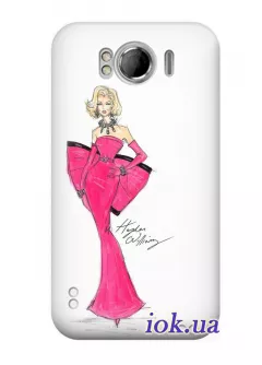 Чехол для HTC Sensation XL - Розовое платье 