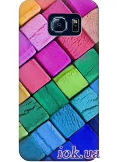 Чехол для Galaxy S6 Duos - Радужные кубики 