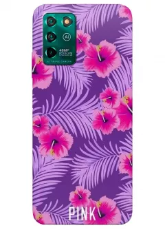 ZTE Blade V30 Vita силиконовый чехол с картинкой - Тропические цветочки