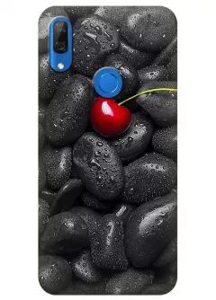 Чехол для Huawei P Smart Z - Вишня на камнях