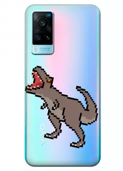 Чехол для Vivo X60 - Пиксельный динозавр