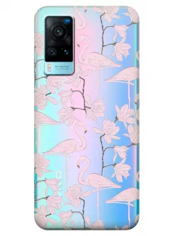 Чехол для Vivo X60 - Розовые фламинго
