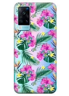 Чехол для Vivo X60 - Тропические цветы
