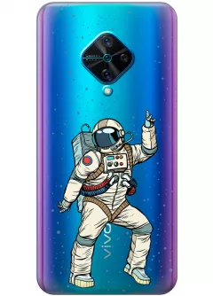 Прозрачный чехол для Vivo V17 - Веселый космонавт