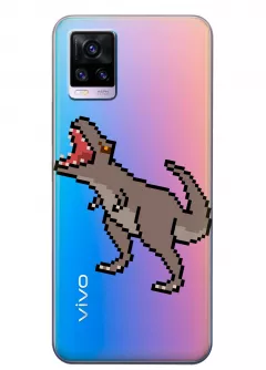 Чехол для Vivo V20 - Пиксельный динозавр