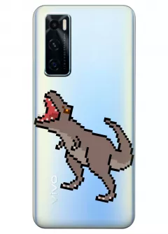 Чехол для Vivo V20 SE - Пиксельный динозавр