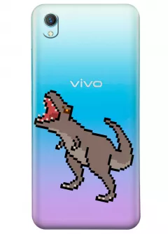 Чехол для Vivo Y1s - Пиксельный динозавр