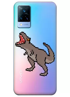 Чехол для Vivo V21 с принтом - Пиксельный динозавр