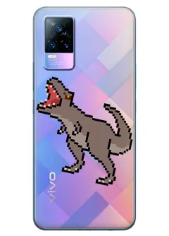 Чехол для Vivo V21e с принтом - Пиксельный динозавр