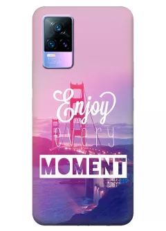 Чехол для Vivo V21e из силикона с позитивным дизайном - Enjoy Every Moment
