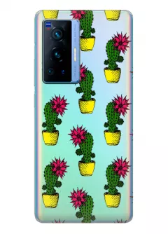 Чехол для Vivo X70 Pro с тропическими кактусами