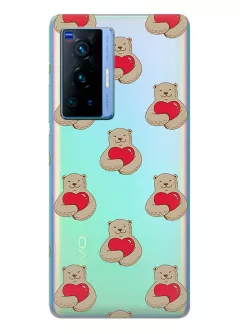 Чехол для Vivo X70 Pro с принтом - Влюбленные медведи