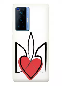 Чехол на Vivo X70 Pro с сердцем и гербом Украины