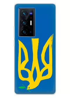 Чехол на Vivo X70 Pro Plus с сильным и добрым гербом Украины в виде ласточки