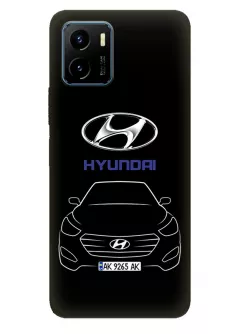Vivo Y15s защитный чехол - Hyundai Хендай Хюндай логотип и автомобиль машина Creta Santa Fe Tucson Kona Maxcruz Venue вектор-арт кроссовер внедорожник с номерным знаком - Дизайн 1