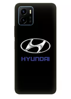 Vivo Y15s чехол из силикона - Hyundai Хендай Хюндай классический логотип крупным планом с синим названием
