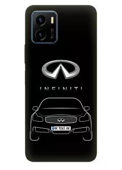 Vivo Y15s чехол из силикона - Infiniti Инфинити логотип и автомобиль машина Q30 QX30 Q50 QX55 вектор-арт купе седан с номерным знаком