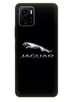 Vivo Y15s чехол из силикона - Jaguar Ягуар классический логотип крупным планом с серебряным названием