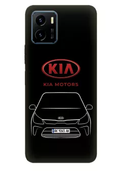 Чехол для Vivo Y15s из силикона - Kia Киа Кия логотип и автомобиль машина Creed Cerato Rio Stinger Pride вектор-арт купе седан с номерным знаком