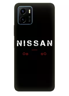 Наладка для Vivo Y15s из силикона - Nissan Ниссан белое название крупным планом и красные огни задних фар