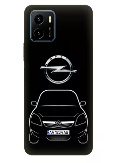 Наладка для Vivo Y15s из силикона - Opel Опель логотип и автомобиль машина Karl Adam Agila Meriva Zafira вектор-арт кроссовер внедорожник с номерным знаком