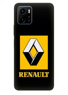 Виво У15с чехол силиконовый - Renault Ренаулт Рено желтый логотип крупным планом и название вектор-арт