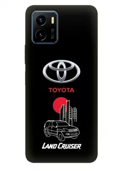 Чехол для Виво У15с из силикона - Toyota Тойота логотип и автомобиль машина Land Cruiser вектор-арт кроссовер внедорожник