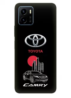 Чехол для Виво У15с из силикона - Toyota Тойота логотип и автомобиль машина Camry вектор-арт купе седан