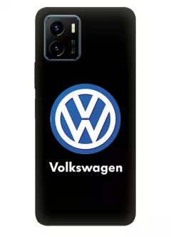 Бампер для Виво У15с из силикона - Volkswagen Фольксваген классический логотип крупным планом и название