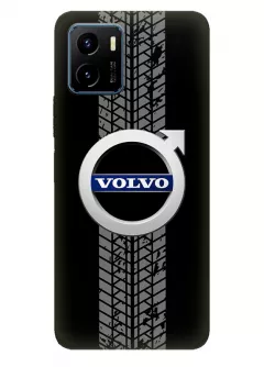 Наладка для Виво У15с из силикона - Volvo Вольво классический логотип крупным планом и следы шин колеса