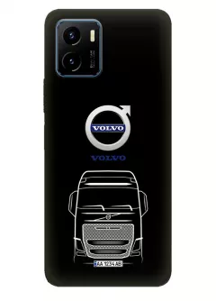Наладка для Виво У15с из силикона - Volvo Вольво логотип и автомобиль машина вектор-арт фура грузовик трак белый (Дизайн 2)