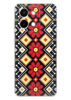 Vivo Y28 4G силиконовый чехол с украинскими узорами