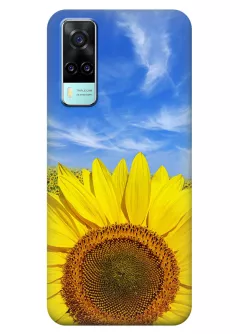 Красочный чехол на Vivo Y31 с цветком солнца - Подсолнух