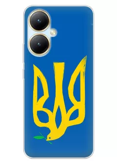 Чехол на Vivo Y35 Plus с сильным и добрым гербом Украины в виде ласточки