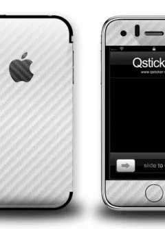 Белый карбон для iPhone 3Gs, 3G, 2G