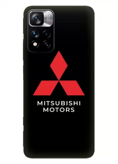 Бампер для Xiaomi 11i из силикона - Mitsubishi Мицубиси Митсубиши логотип крупным планом и название вектор-арт