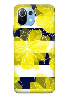 Xiaomi 11 Lite 5G NE чехол силиконовый с картинкой - Желтые цветы