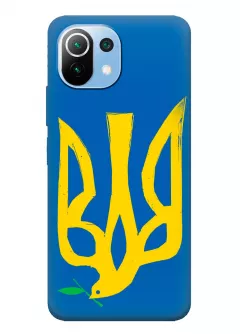 Чехол на Xiaomi 11 Lite 5G NE с сильным и добрым гербом Украины в виде ласточки