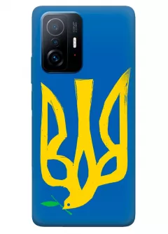 Чехол на Xiaomi 11T с сильным и добрым гербом Украины в виде ласточки