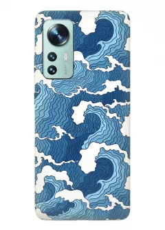 Защитный бампер для Xiaomi 12X с нарисованным волнами