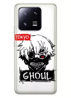 Чехол для Сяоми 13 Про Tokyo Ghoul Ken Kaneki Logo из прозрачного силикона