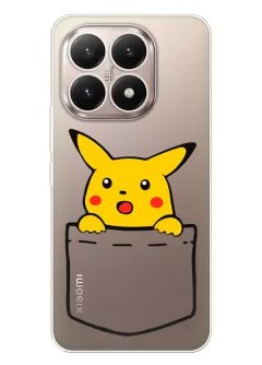 Сяоми 15Т чехол Pokemon Пикачу в кармане из прозрачного силикона