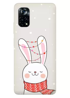 Чехол для Poco X4 Pro 5G - Рождественский зайчик