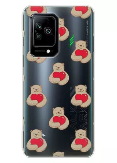 Чехол для Xiaomi Black Shark 5 с принтом - Влюбленные медведи