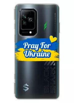 Чехол для Black Shark 5 "Pray for Ukraine" из прозрачного силикона