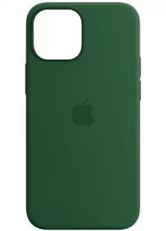 Чехол Silicone case (AAA) full with Magsafe and Animation для Apple iPhone 13 (6.1"), Зеленый / Clover
