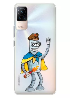 Прозрачный чехол на Xiaomi Civi / Civi 1S с Бендером и коктелем Молотова