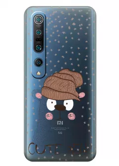 Прозрачный чехол на Xiaomi Mi 10 Pro - Медведь