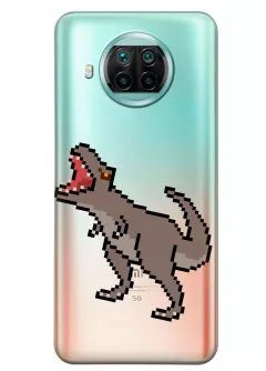 Прозрачный чехол для Xiaomi Mi 10T Lite - Пиксельный динозавр