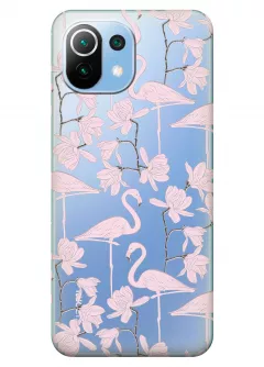 Чехол для Xiaomi Mi 11 Lite 5G - Розовые фламинго